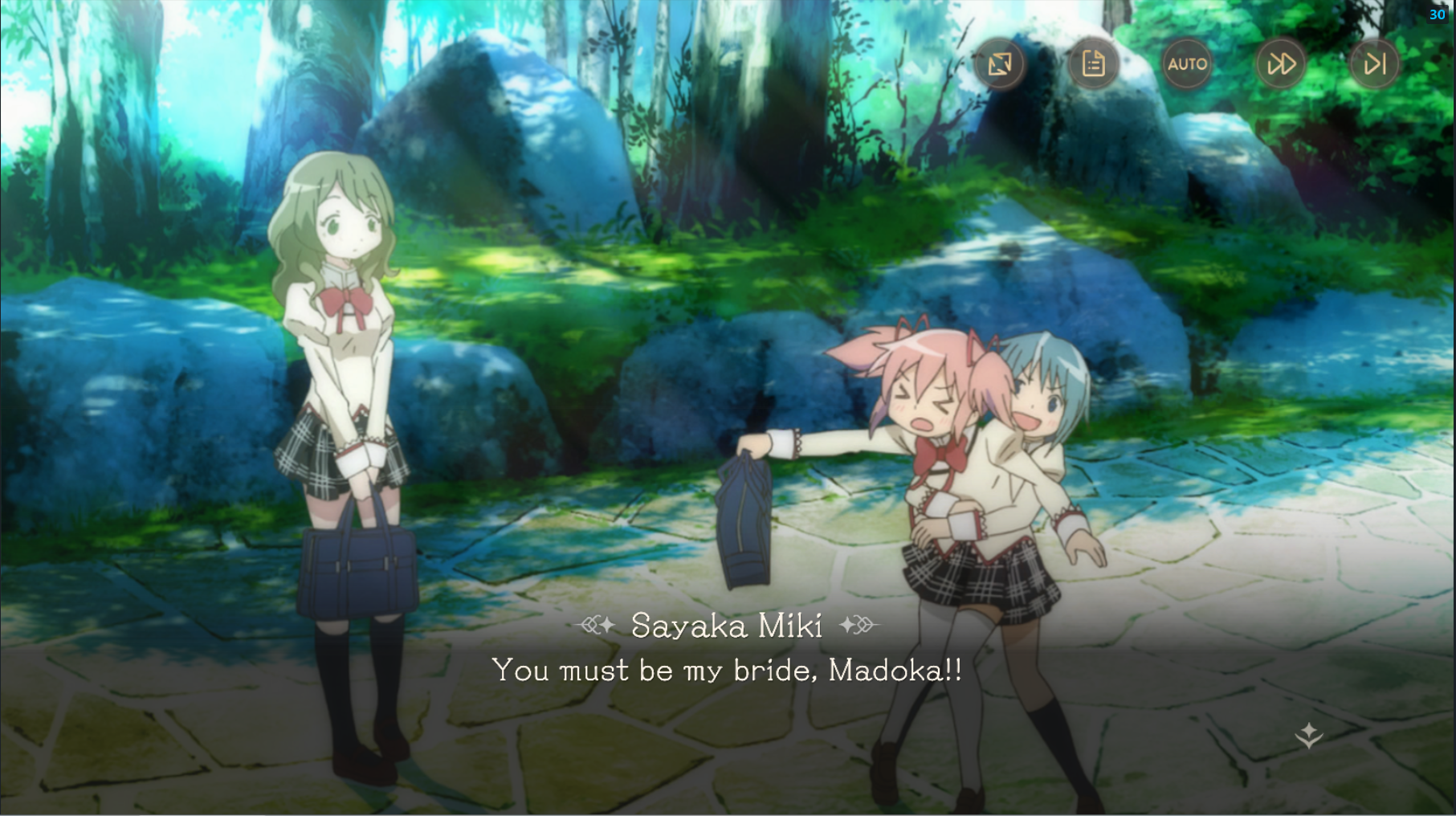 Unrelated footage of magical girls being very straight